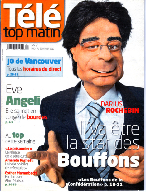 Zeitschrift Télé mit Darius (Noël) Rochebin, Schweizer Journalist